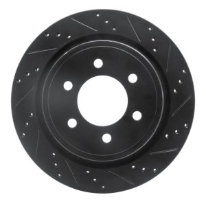 Ford F-150 Brake Rotor (1) - Rear Right - R1 Concepts - Drilled & Slotted - Black - `12-`20